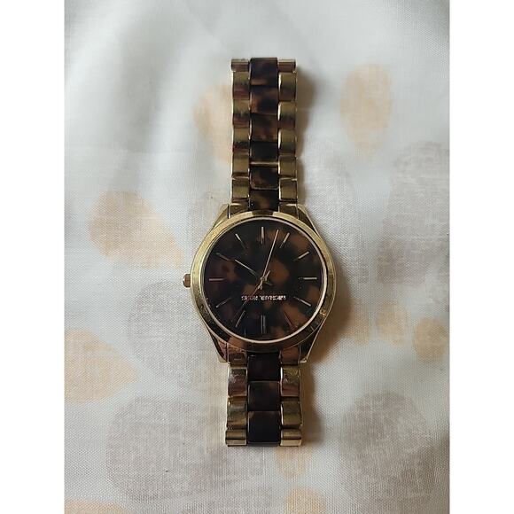 Michael Kors MK 4284 Stainless Steel Caseback 111410 - NOT WORKING - Gold Color - Picture 1 of 9